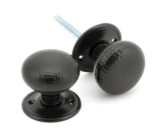 From The Anvil - Aged Bronze Hammered Mushroom Mortice/Rim Knob Set | Sku. 46034 | Trade Door Handles.