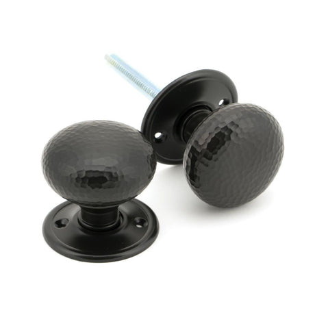 From The Anvil - Aged Bronze Hammered Mushroom Mortice/Rim Knob Set | Sku. 46034 | Trade Door Handles.