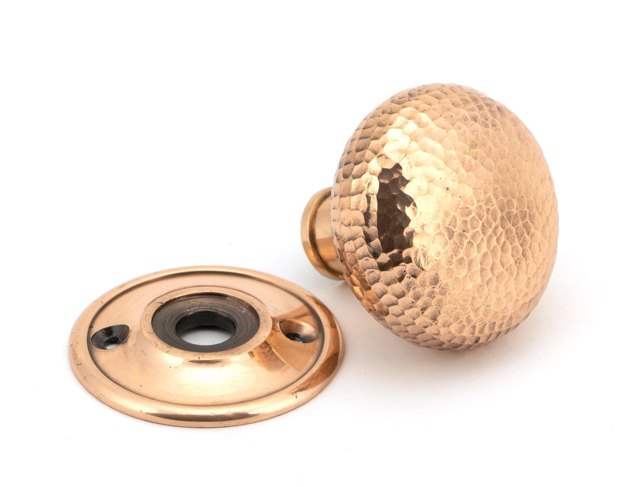 From The Anvil - Polished Bronze Hammered Mushroom Mortice/Rim Knob Set | Sku. 46035 | Trade Door Handles.