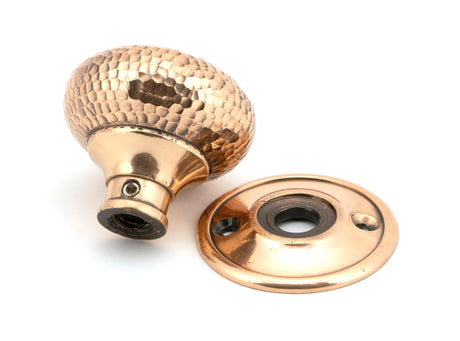 From The Anvil - Polished Bronze Hammered Mushroom Mortice/Rim Knob Set | Sku. 46035 | Trade Door Handles.
