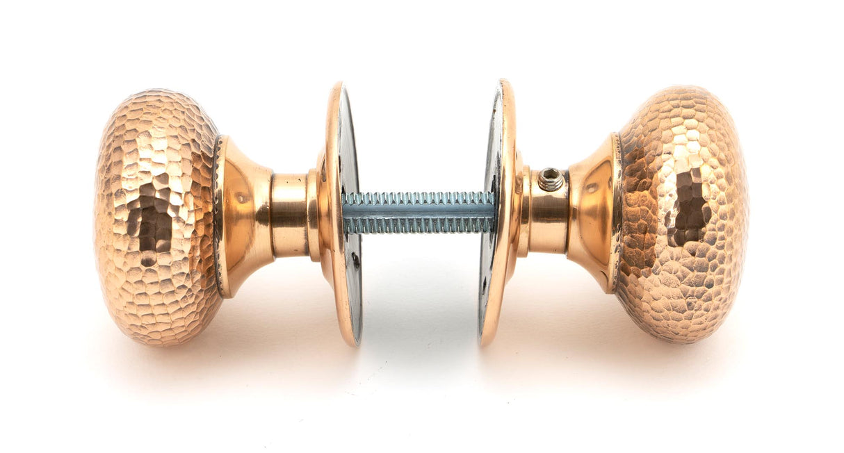 From The Anvil - Polished Bronze Hammered Mushroom Mortice/Rim Knob Set | Sku. 46035 | Trade Door Handles.