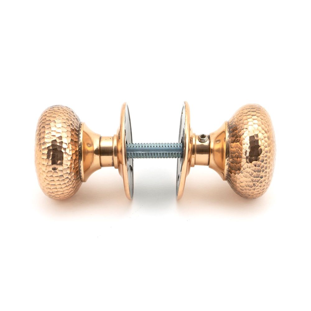 From The Anvil - Polished Bronze Hammered Mushroom Mortice/Rim Knob Set | Sku. 46035 | Trade Door Handles.