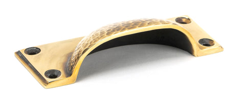 From The Anvil - Aged Brass Hammered Art Deco Drawer Pull | Sku. 46036 | Trade Door Handles.