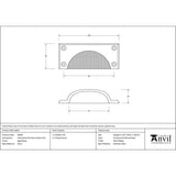 From The Anvil - Aged Brass Hammered Art Deco Drawer Pull | Sku. 46036 | Trade Door Handles.