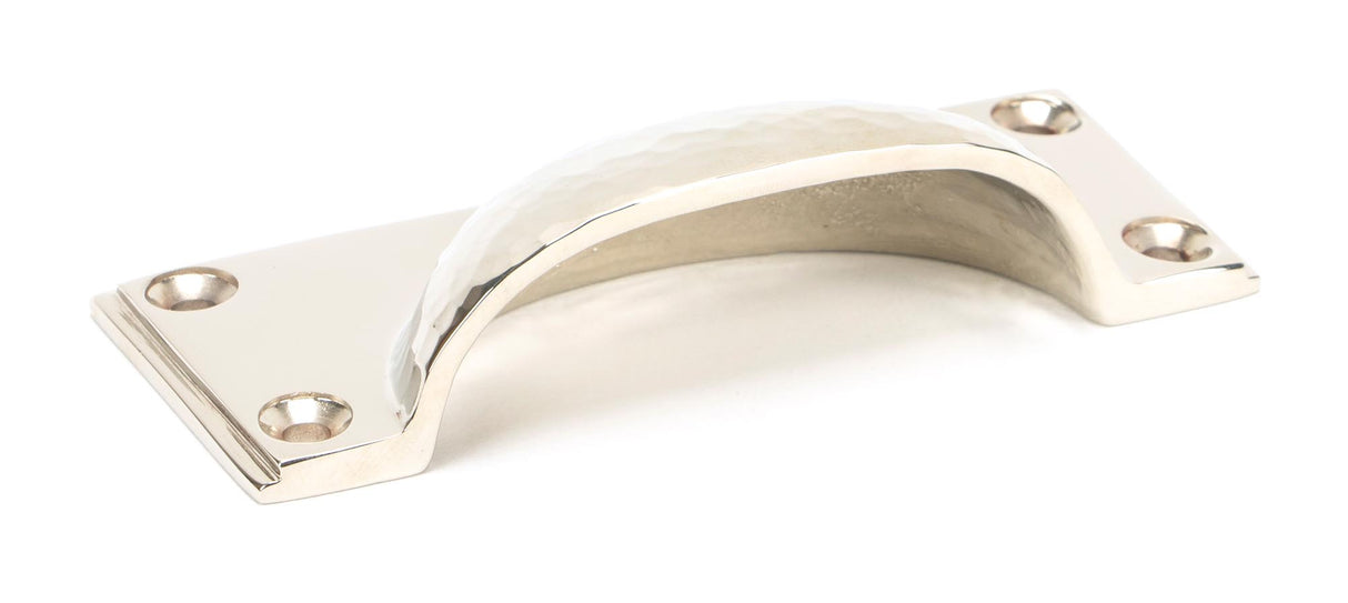 From The Anvil - Polished Nickel Hammered Art Deco Drawer Pull | Sku. 46037 | Trade Door Handles.