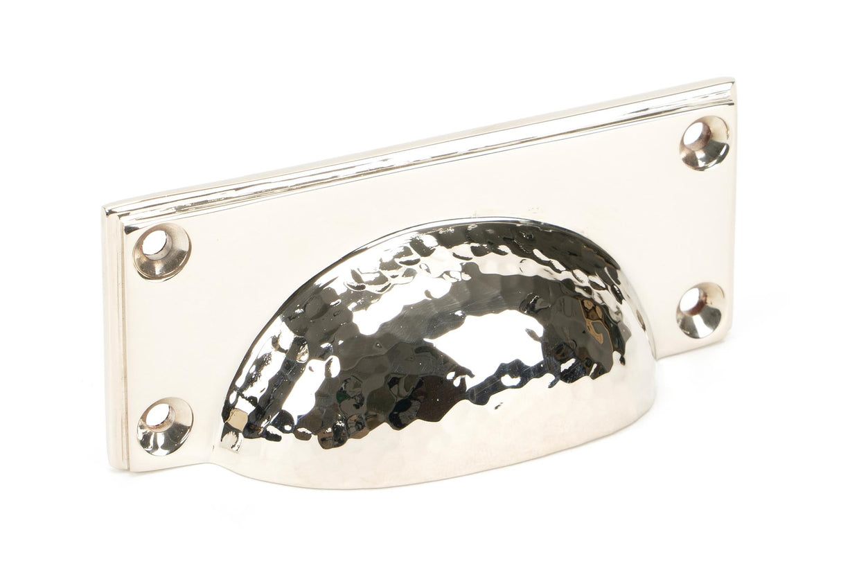 From The Anvil - Polished Nickel Hammered Art Deco Drawer Pull | Sku. 46037 | Trade Door Handles.