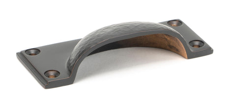 From The Anvil - Aged Bronze Hammered Art Deco Drawer Pull | Sku. 46039 | Trade Door Handles.