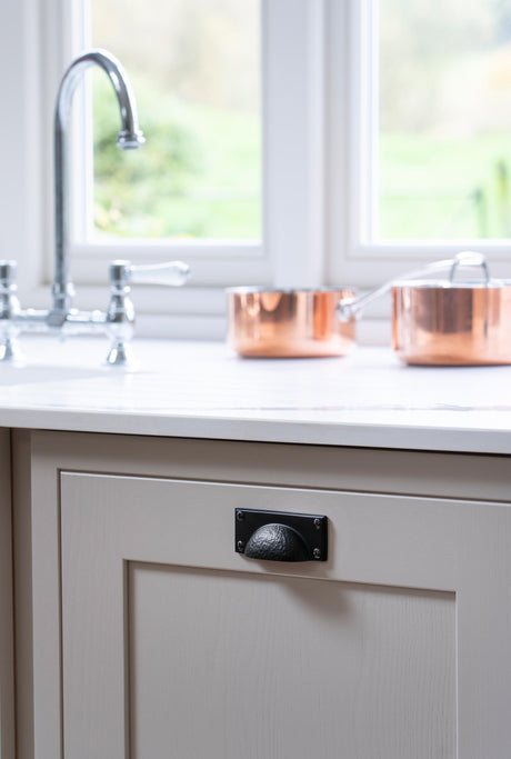 From The Anvil - Aged Bronze Hammered Art Deco Drawer Pull | Sku. 46039 | Trade Door Handles.