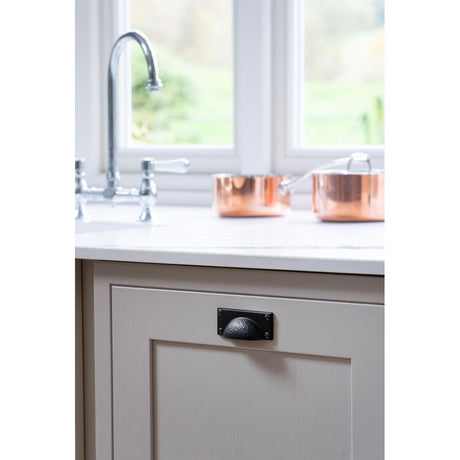 From The Anvil - Aged Bronze Hammered Art Deco Drawer Pull | Sku. 46039 | Trade Door Handles.