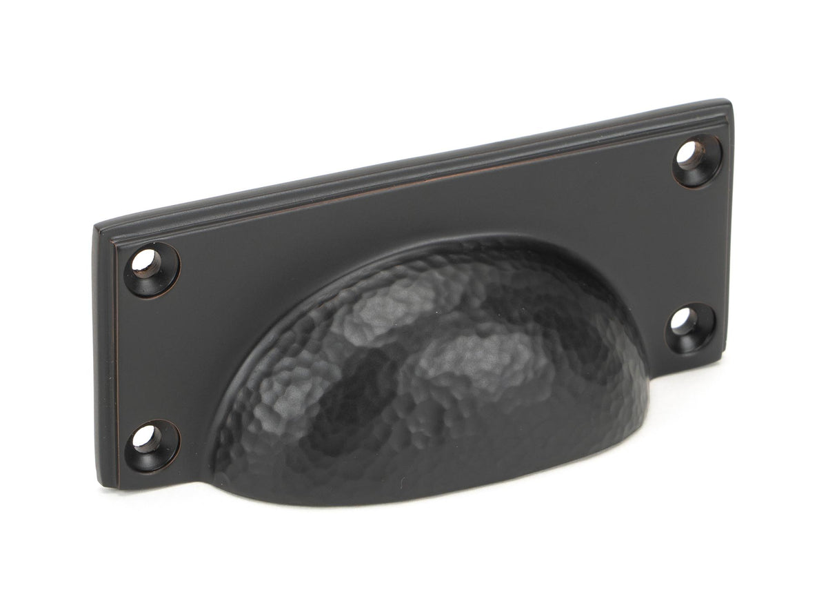 From The Anvil - Aged Bronze Hammered Art Deco Drawer Pull | Sku. 46039 | Trade Door Handles.