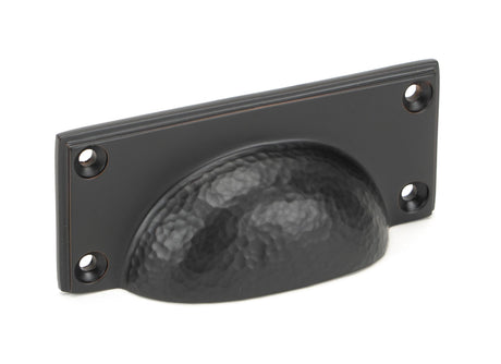 From The Anvil - Aged Bronze Hammered Art Deco Drawer Pull | Sku. 46039 | Trade Door Handles.