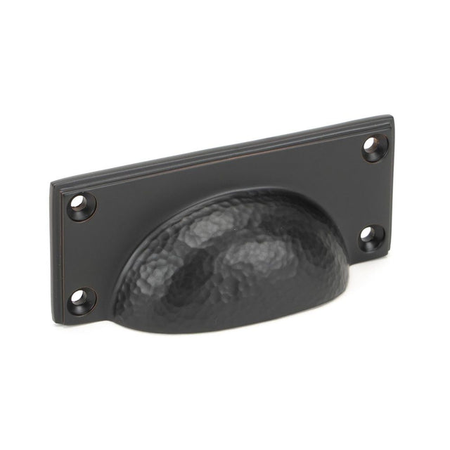 From The Anvil - Aged Bronze Hammered Art Deco Drawer Pull | Sku. 46039 | Trade Door Handles.