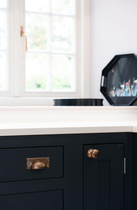 From The Anvil - Polished Bronze Hammered Art Deco Drawer Pull | Sku. 46040 | Trade Door Handles.