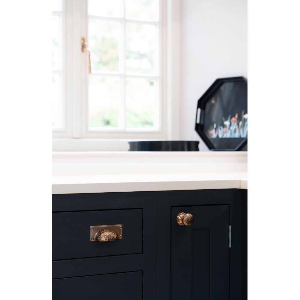 From The Anvil - Polished Bronze Hammered Art Deco Drawer Pull | Sku. 46040 | Trade Door Handles.