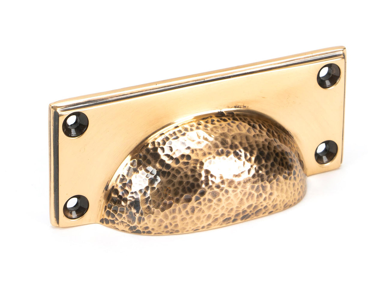 From The Anvil - Polished Bronze Hammered Art Deco Drawer Pull | Sku. 46040 | Trade Door Handles.