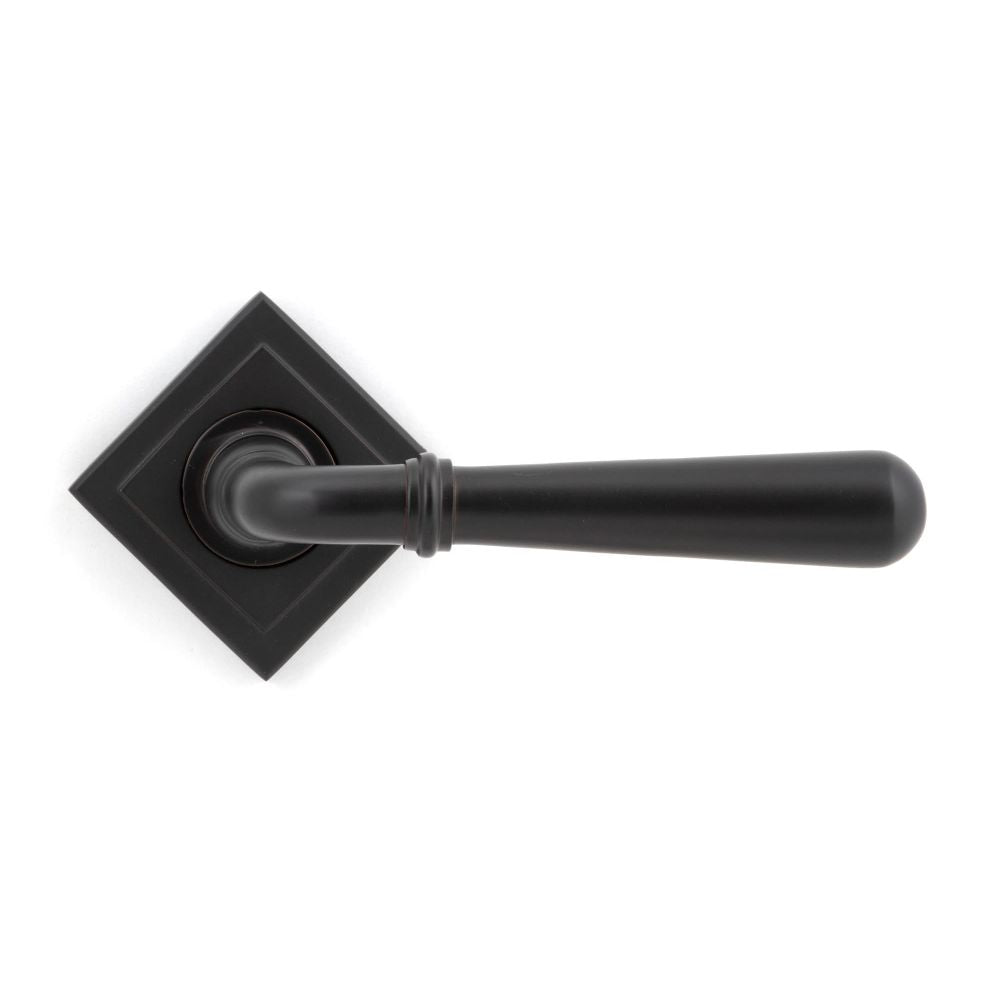 From The Anvil - Aged Bronze Newbury Lever on Rose Set (Square) | Sku. 46064 | Trade Door Handles.