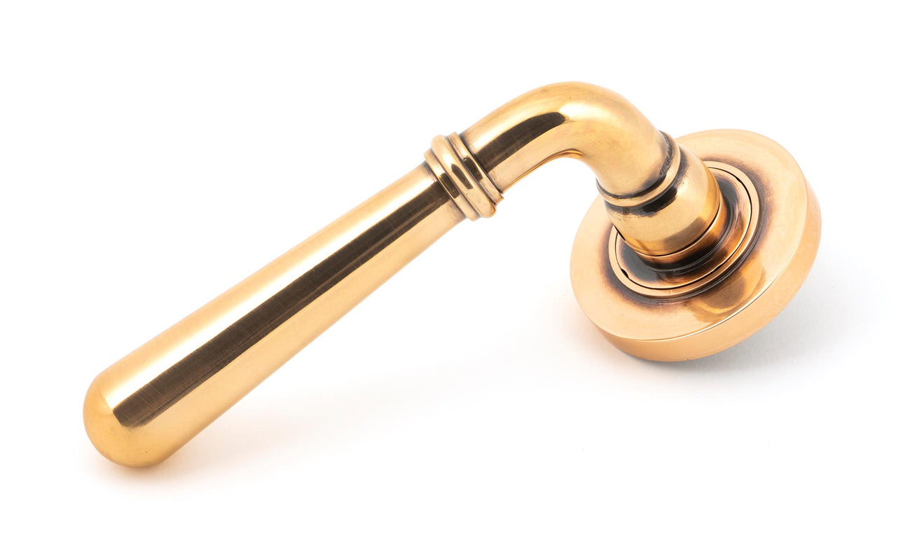 From The Anvil - Polished Bronze Newbury Lever on Rose Set (Plain) | Sku. 46065 | Trade Door Handles.