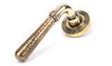 From The Anvil - Aged Brass Hammered Newbury Lever on Rose Set (Beehive) | Sku. 46071 | Trade Door Handles.