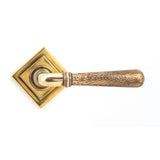 From The Anvil - Aged Brass Hammered Newbury Lever on Rose Set (Square) | Sku. 46072 | Trade Door Handles.