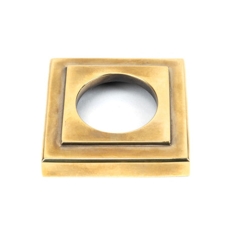 From The Anvil - Aged Brass Hammered Newbury Lever on Rose Set (Square) | Sku. 46072 | Trade Door Handles.