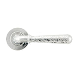 From The Anvil - Polished Chrome Hammered Newbury Lever on Rose Set (Plain) | Sku. 46073 | Trade Door Handles.