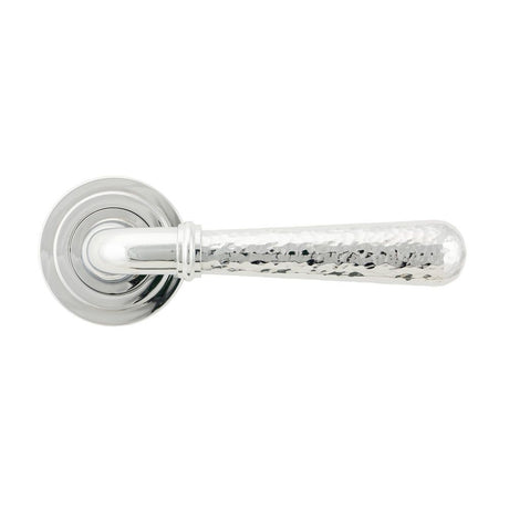 From The Anvil - Polished Chrome Hammered Newbury Lever on Rose Set (Art Deco) | Sku. 46074 | Trade Door Handles.