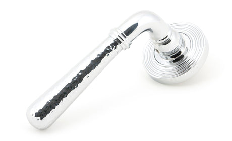 From The Anvil - Polished Chrome Hammered Newbury Lever on Rose Set (Beehive) | Sku. 46075 | Trade Door Handles.