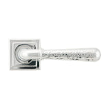 From The Anvil - Polished Chrome Hammered Newbury Lever on Rose Set (Square) | Sku. 46076 | Trade Door Handles.