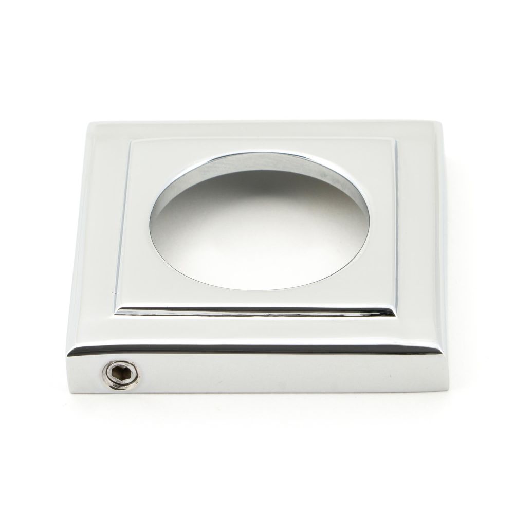 From The Anvil - Polished Chrome Hammered Newbury Lever on Rose Set (Square) | Sku. 46076 | Trade Door Handles.