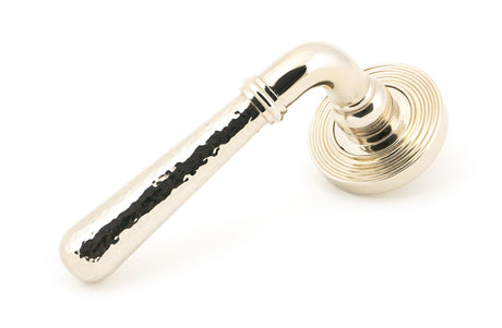 From The Anvil - Polished Nickel Hammered Newbury Lever on Rose Set (Beehive) | Sku. 46079 | Trade Door Handles.