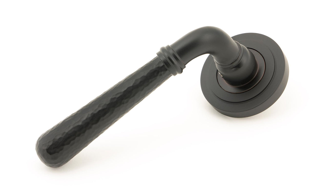 From The Anvil - Aged Bronze Hammered Newbury Lever on Rose Set (Art Deco) | Sku. 46082 | Trade Door Handles.
