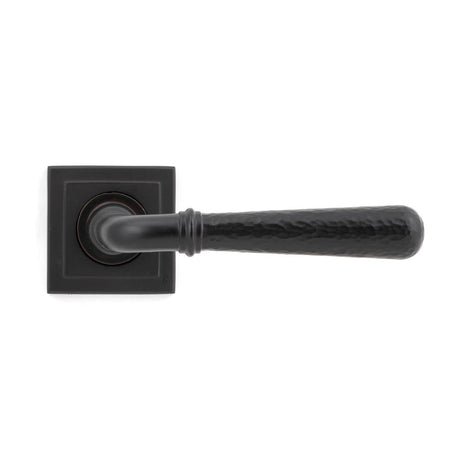 From The Anvil - Aged Bronze Hammered Newbury Lever on Rose Set (Square) | Sku. 46084 | Trade Door Handles.