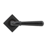 From The Anvil - Aged Bronze Hammered Newbury Lever on Rose Set (Square) | Sku. 46084 | Trade Door Handles.
