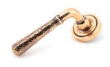 From The Anvil - Polished Bronze Hammered Newbury Lever on Rose Set (Art Deco) | Sku. 46086 | Trade Door Handles.
