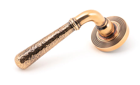 From The Anvil - Polished Bronze Hammered Newbury Lever on Rose Set (Beehive) | Sku. 46087 | Trade Door Handles.