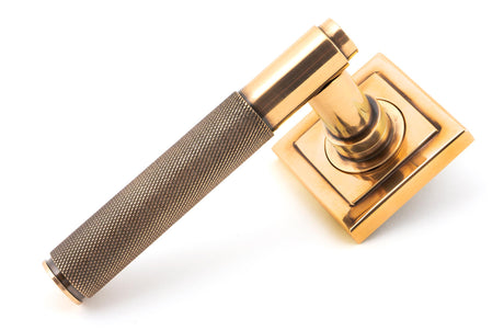 From The Anvil - Polished Bronze Brompton Lever on Rose Set (Square) | Sku. 46104 | Trade Door Handles.