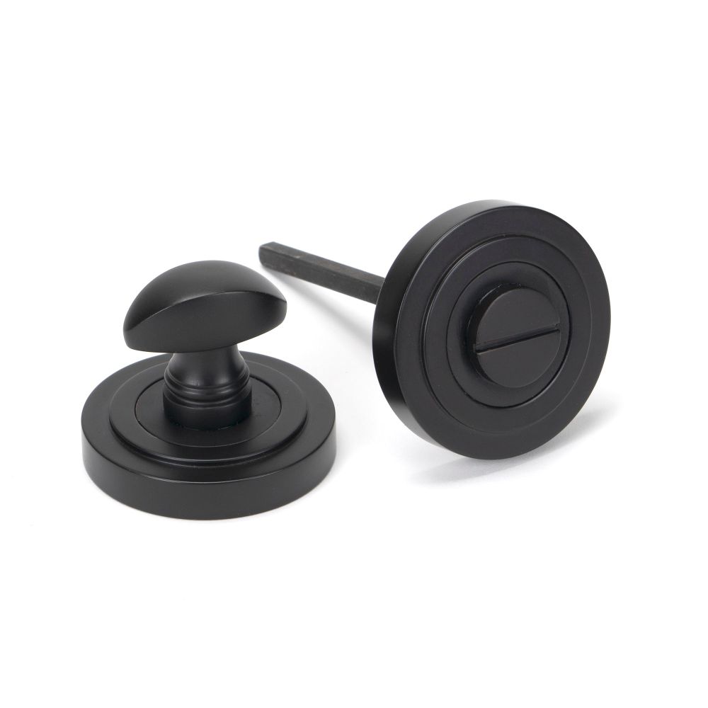 From The Anvil - Aged Bronze Round Thumbturn Set (Art Deco) | Sku. 46106 | Trade Door Handles.