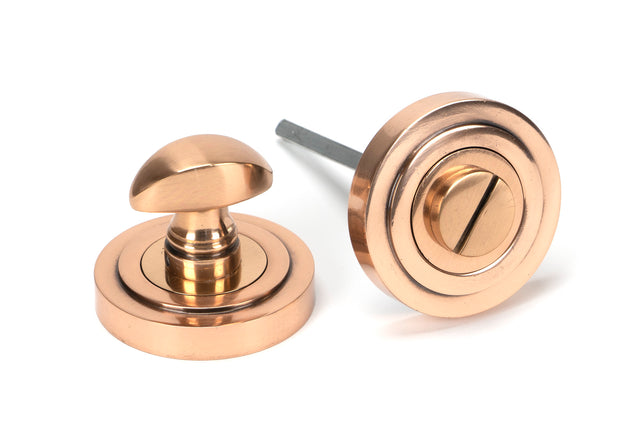 From The Anvil - Polished Bronze Round Thumbturn Set (Art Deco) | Sku. 46110 | Trade Door Handles.