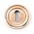 From The Anvil - Polished Bronze Round Escutcheon (Art Deco) | Sku. 46118 | Trade Door Handles.