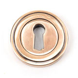From The Anvil - Polished Bronze Round Escutcheon (Art Deco) | Sku. 46118 | Trade Door Handles.
