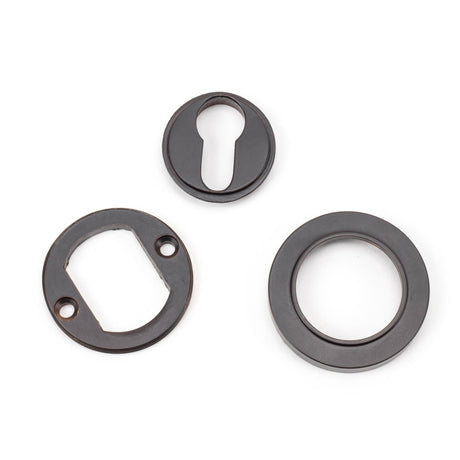 From The Anvil - Aged Bronze Round Euro Escutcheon (Plain) | Sku. 46121 | Trade Door Handles.