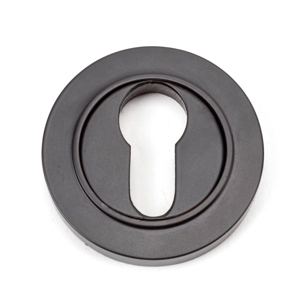 From The Anvil - Aged Bronze Round Euro Escutcheon (Plain) | Sku. 46121 | Trade Door Handles.