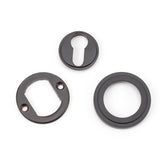 From The Anvil - Aged Bronze Round Euro Escutcheon (Art Deco) | Sku. 46122 | Trade Door Handles.