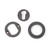 From The Anvil - Aged Bronze Round Euro Escutcheon (Art Deco) | Sku. 46122 | Trade Door Handles.