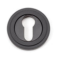 From The Anvil - Aged Bronze Round Euro Escutcheon (Art Deco) | Sku. 46122 | Trade Door Handles.