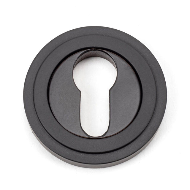 From The Anvil - Aged Bronze Round Euro Escutcheon (Art Deco) | Sku. 46122 | Trade Door Handles.