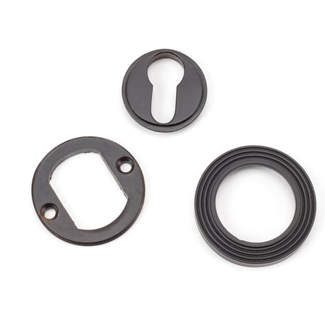 From The Anvil - Aged Bronze Round Euro Escutcheon (Beehive) | Sku. 46123 | Trade Door Handles.