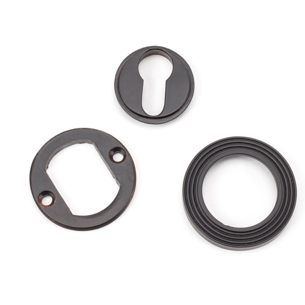 From The Anvil - Aged Bronze Round Euro Escutcheon (Beehive) | Sku. 46123 | Trade Door Handles.