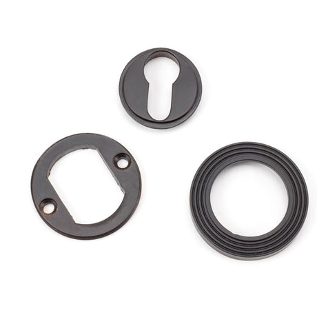 From The Anvil - Aged Bronze Round Euro Escutcheon (Beehive) | Sku. 46123 | Trade Door Handles.