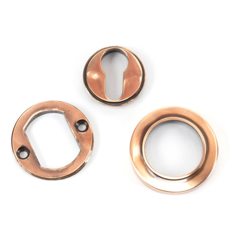 From The Anvil - Polished Bronze Round Euro Escutcheon (Plain) | Sku. 46125 | Trade Door Handles.